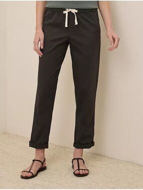 Pact Women’s Organic Cotton Daily Twill Pants XS Gray Pull-On Straight Leg